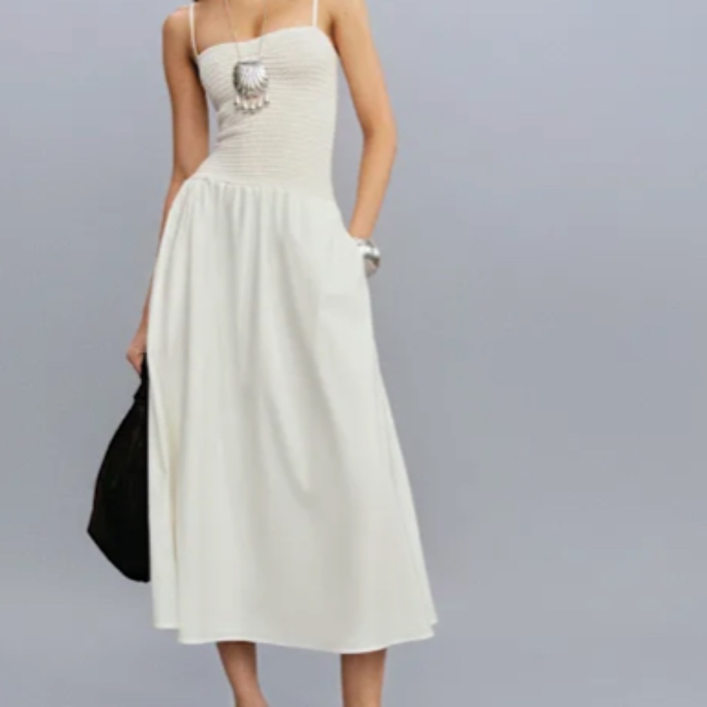 Reformation Nellie Knit Dress Ivory - Size M